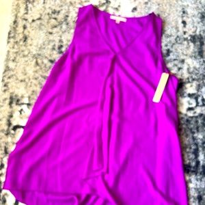 Purple sleeveless high-low top, new with tag